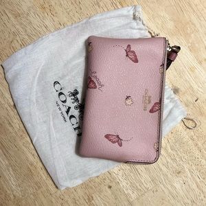 Coach Pink Butterfly Wristlet